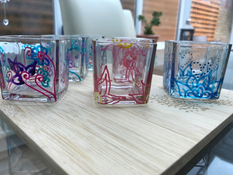 Square Glass Candle Holders Etsy UK