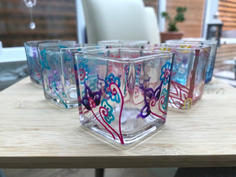 Square Glass Candle Holders Etsy UK