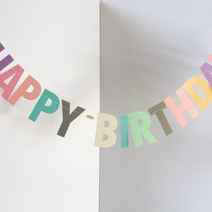Happy Birthday Garland | Pastel Personalised Birthday Banner | Candy ...