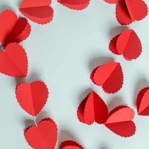 Valentine's Day Decorations, Red Heart Confetti Garland for Valentines Décor, Valentine's Party Decorations & Photoshoot Back Drops. image 9