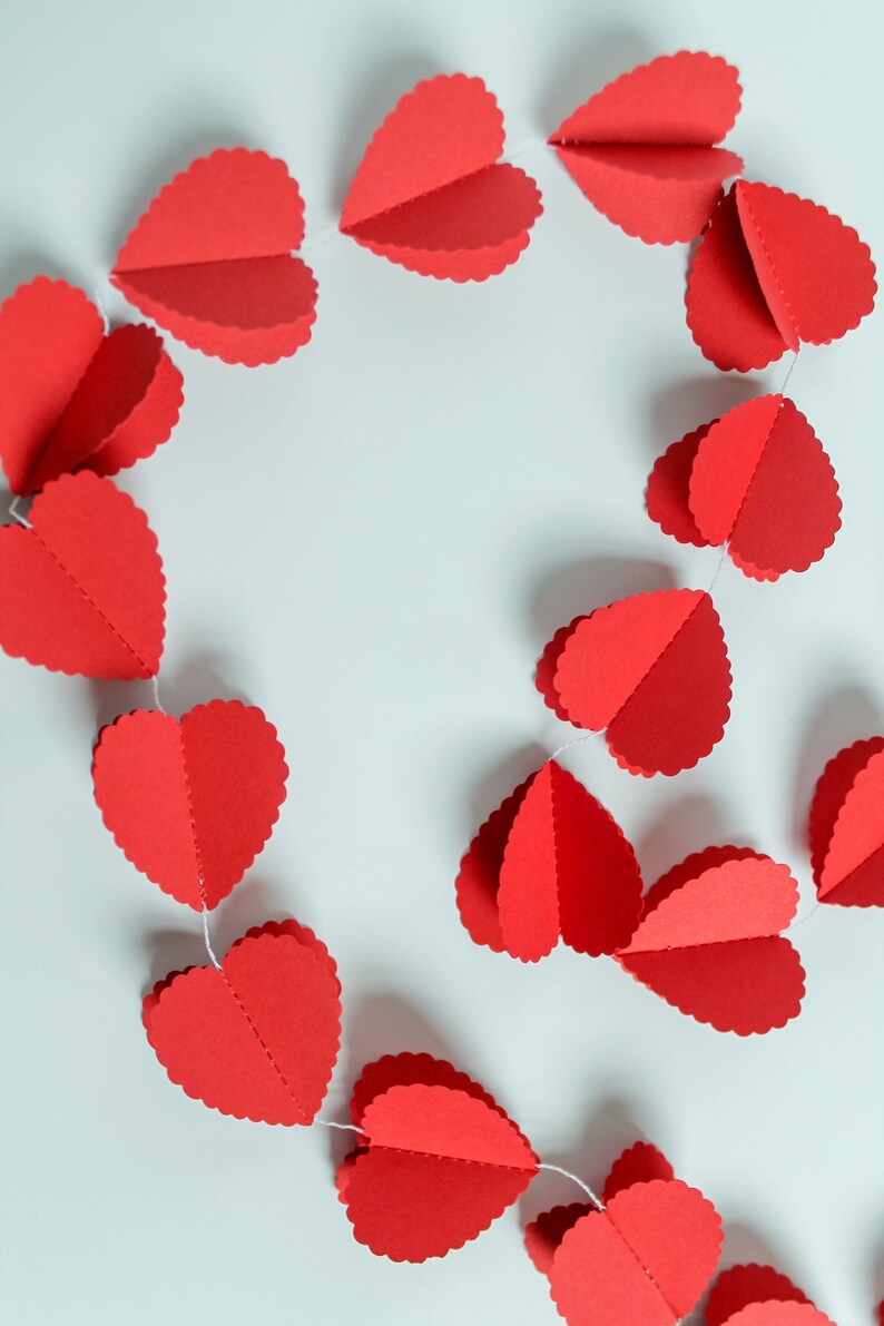 Valentine's Day Decorations, Red Heart Confetti Garland for Valentines Décor, Valentine's Party Decorations & Photoshoot Back Drops. image 9