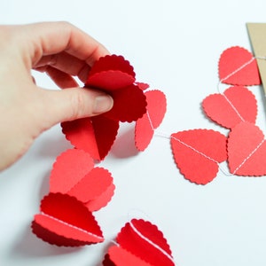 Valentine's Day Decorations, Red Heart Confetti Garland for Valentines Décor, Valentine's Party Decorations & Photoshoot Back Drops. image 2