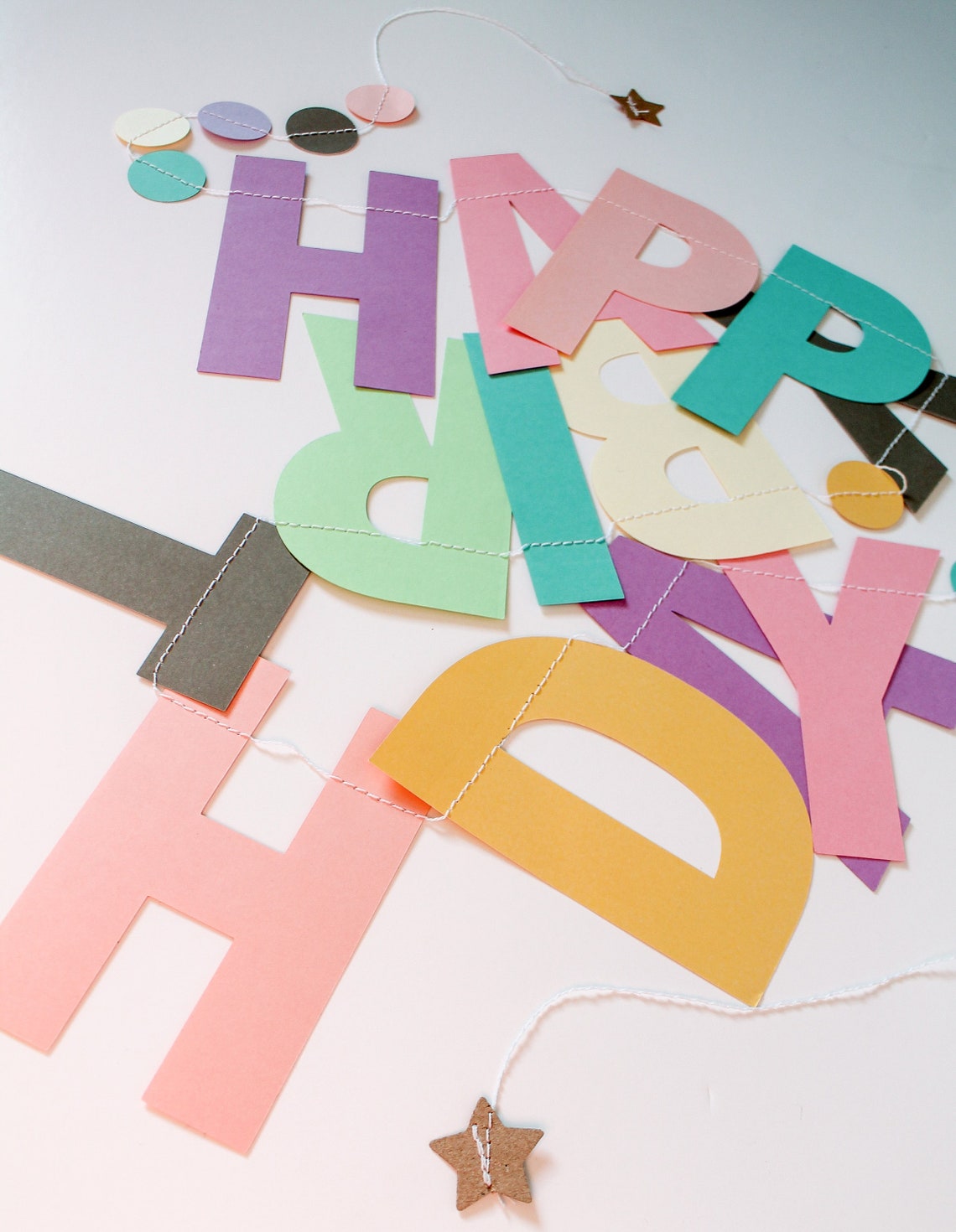Happy Birthday Garland Pastel Personalised Birthday Banner - Etsy