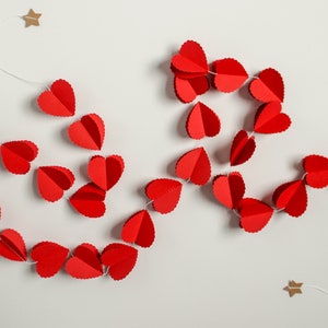 Valentine's Day Decorations, Red Heart Confetti Garland for Valentines Décor, Valentine's Party Decorations & Photoshoot Back Drops. image 3