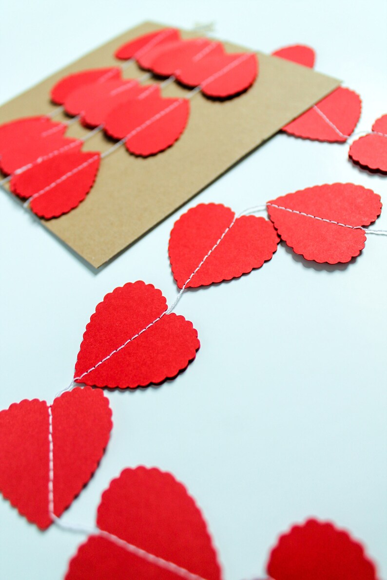 Valentine's Day Decorations, Red Heart Confetti Garland for Valentines Décor, Valentine's Party Decorations & Photoshoot Back Drops. image 8