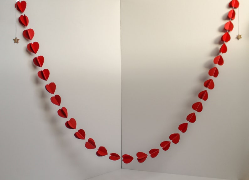 Valentine's Day Decorations, Red Heart Confetti Garland for Valentines Décor, Valentine's Party Decorations & Photoshoot Back Drops. image 4
