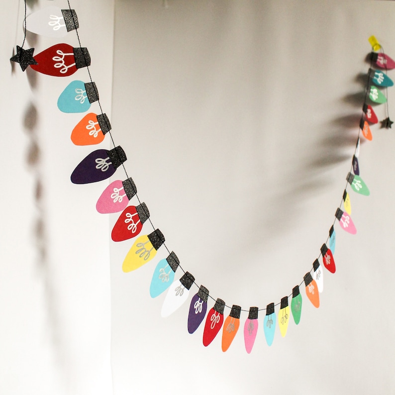 Stranger Things Inspired Rainbow Fairy Light Paper Garland Etsy