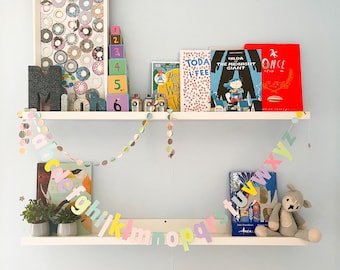 Pastel Rainbow Alphabet Garland for Nursery Decoration, Kids Room & Playrooms. Pastel Nursery ABC Wall Hanging. .
