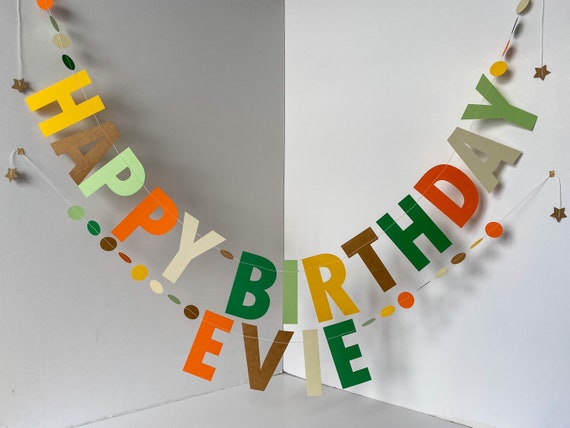Gruffalo Inspired Happy Birthday Garland | Add Your Child's Name Banner | Personalised Birthday Bunting & Party Decorations.