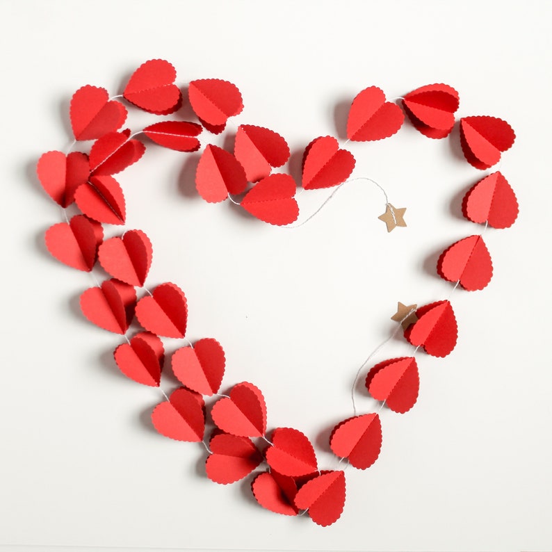 Valentine's Day Decorations, Red Heart Confetti Garland for Valentines Décor, Valentine's Party Decorations & Photoshoot Back Drops. image 6