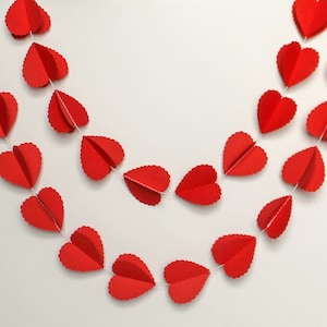 Valentine's Day Decorations, Red Heart Confetti Garland for Valentines Décor, Valentine's Party Decorations & Photoshoot Back Drops. image 1