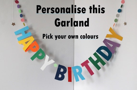 Guirnalda personalizada de feliz cumpleaños / Elija su propio banner de  cumpleaños con tema de color / Decoraciones de cumpleaños con nombre  personalizado / . -  México