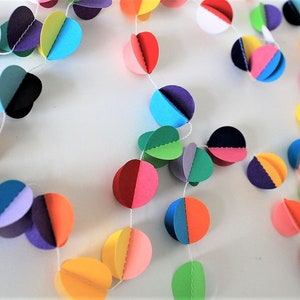 Multi-coloured 3D Confetti Paper Garland. Bunting for Baby Showers | Photo shoots | Nursery Garland | Birthday Decorations.