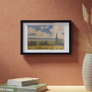 Framed Landscape Art Poster, Minimalist Wall Decor, Black Framed Print, Modern Home Decor, Gift for Art Lovers, Nature Wall Art