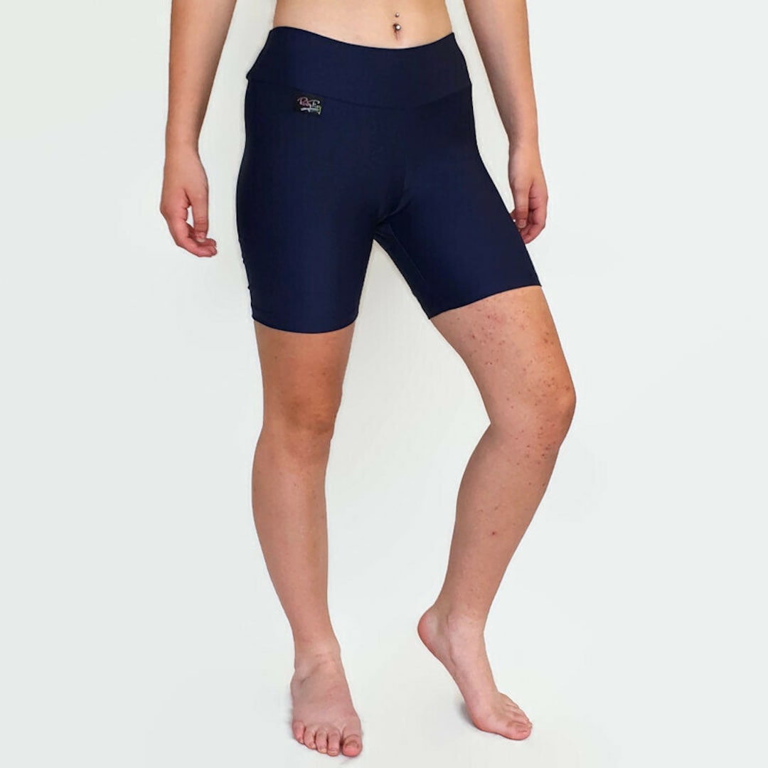 Navy Blue Lycra Shorts Mid Thigh Length Shorts Gym Shorts Etsy