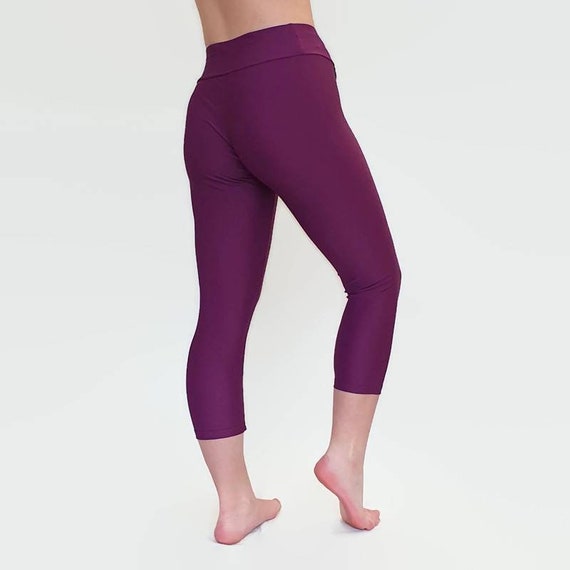Buy Damson Purple Cropped Leggings Capris Three Quarter Length Lycra Leggings Online in India Etsy