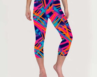 Ibiza capri leggings, three quarter length lycra leggings