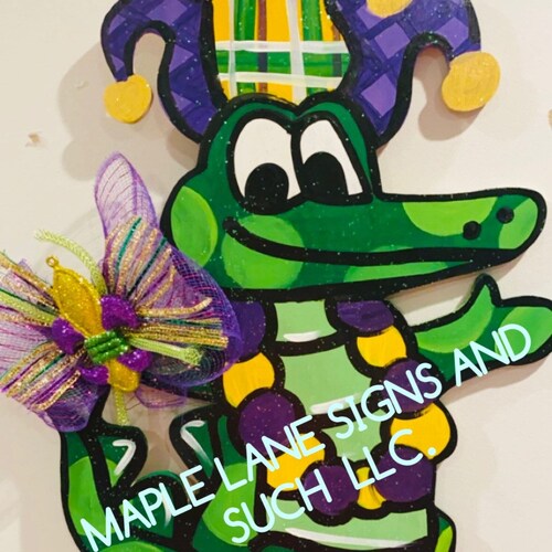 mardi gras crawfish door hanger