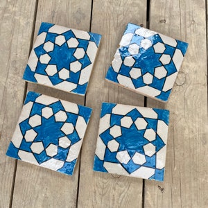 Moroccan Zellige, handmade and hand-painted Moroccan tiles, 10/10 cm decorative tiles, Moroccan tiles.