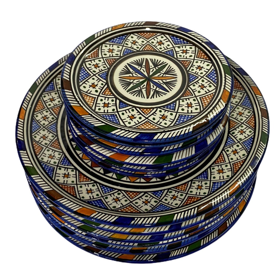Ceramic Plates Moroccan Handmade Serving, Wall Hanging