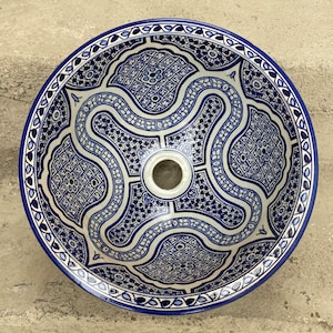 Handmade washbasin/ Moroccan pottery sink/ pottery basin/ ceramic sink.