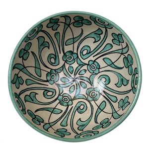 Vintage salad bowl / vintage Moroccan pottery salad bowl / vintage salad bowl from Fes / handmade pottery salad bowl.