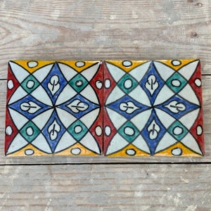 Moroccan Zellige, handmade and hand-painted Moroccan tiles, 10/10 cm decorative tiles, Moroccan tiles.