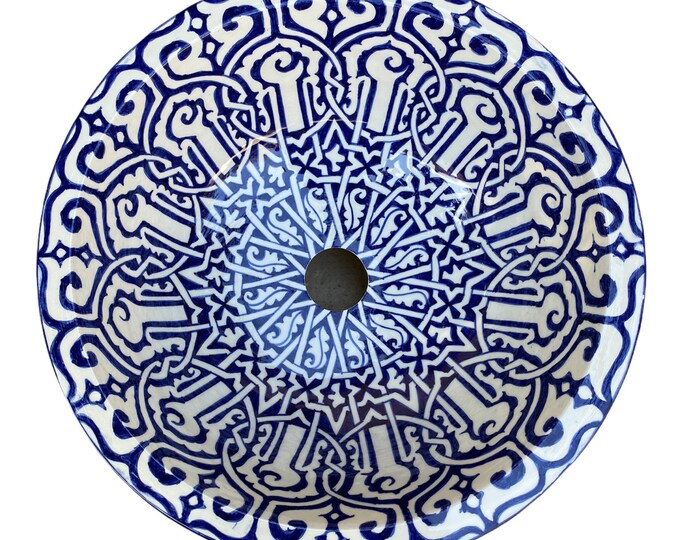 Moroccan ceramic basin/sink from Fes, handmade and hand painted. Moroccan ceramics sink handmade, hand painted.