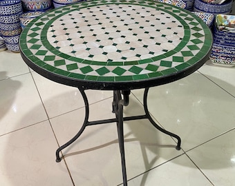 Handmade Moroccan mosaic table / round mosaic table / mosaic dining table.