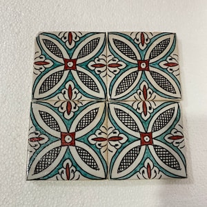 Moroccan Zellige, Moroccan tiles handmade and hand painted, decorative tiles 10/10 cm, Moroccan tiles.