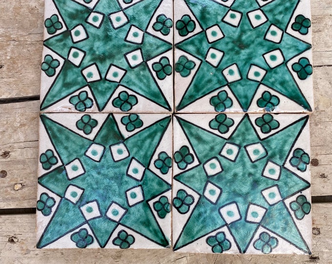 Moroccan Zellige, handmade and hand-painted Moroccan tiles, 10/10 cm decorative tiles, Moroccan tiles.