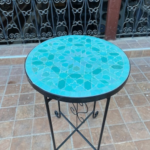Mosaic table / Moroccan mosaic table / handmade table / round mosaic table / indoor - outdoor mosaic table
