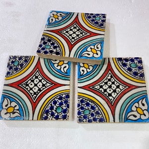 Moroccan Zellige, handmade and hand-painted Moroccan tiles, 10/10 cm decorative tiles, Moroccan tiles.