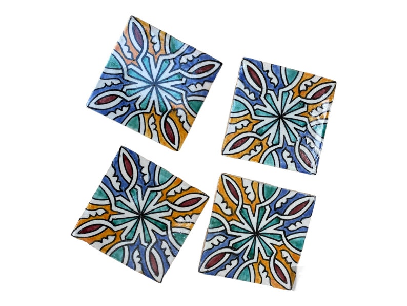 Authentic Handmade Moroccan Tiles: Hand-Painted Elegance Fired in Wood Oven zdjęcie 4