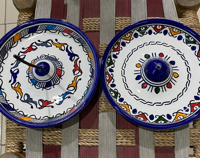 Set of 2 Incense holders, Moroccan ceramic incense burner, handmade and hand painted, incense stick burner, incense dish