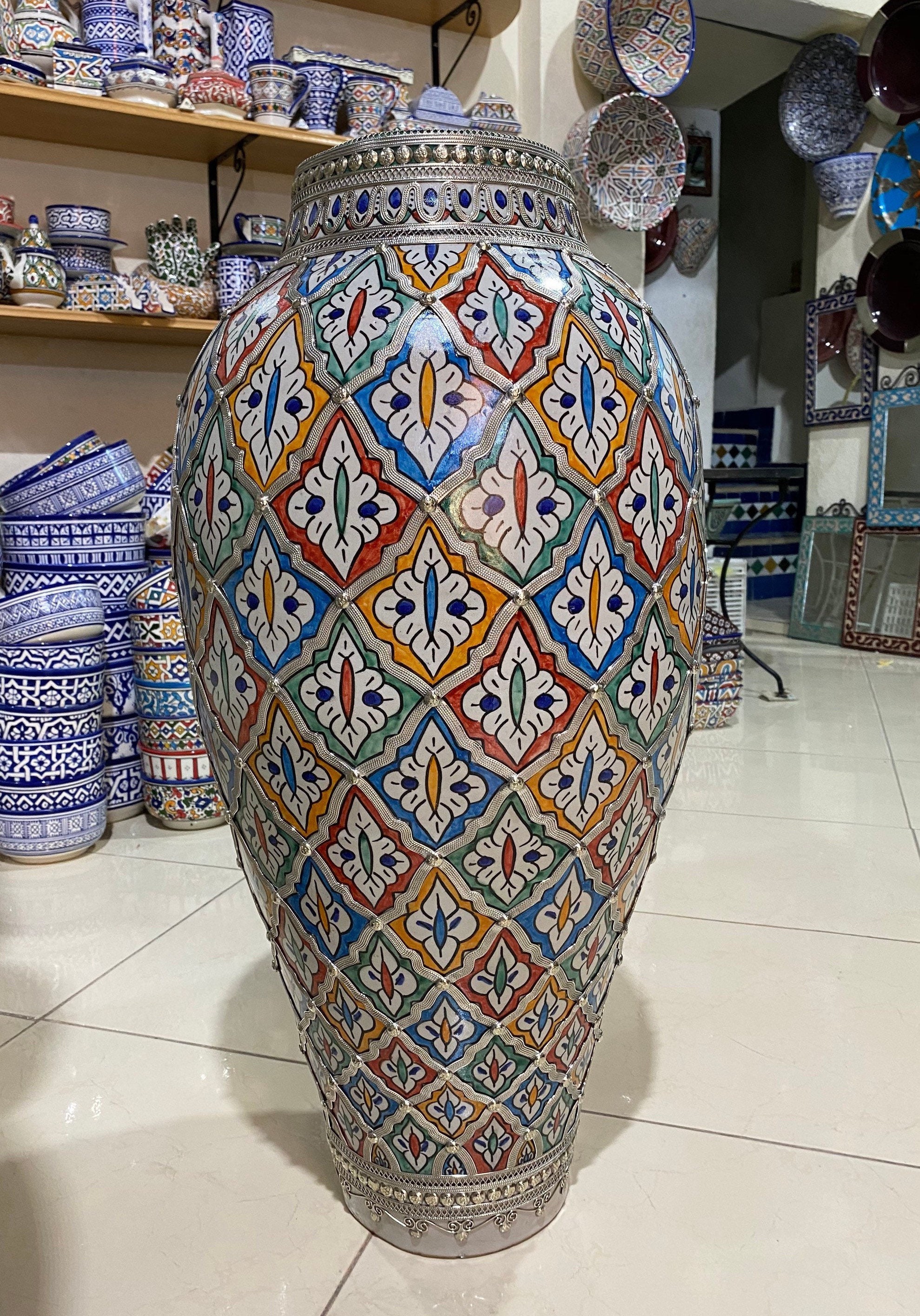 Cendrier marocain tadelakt design bleu