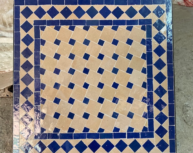 Dinning table-mosaic table-Zelig table-handmade Moroccan mosaic table-outdoor/indoor table- square mosaic table