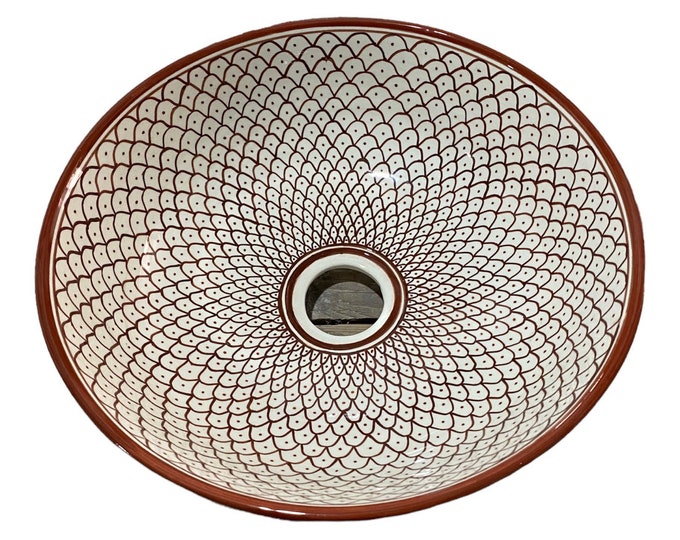 Moroccan ceramic sink, handmade and hand painted/ handmade washbasin/ ceramic washbasin/Moroccan washbasin.