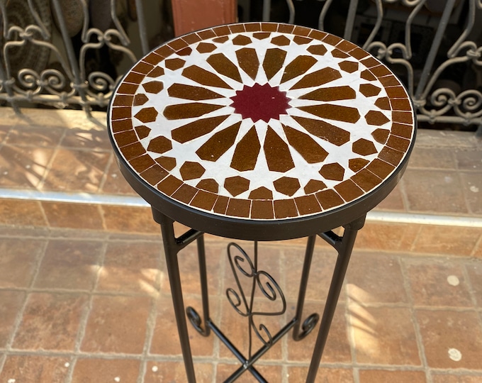 Moroccan mosaic table / mosaic table / handmade mosaic table / mosaic round balcony table