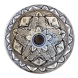 Marrakech style/Moroccan ceramic sink, handmade and hand painted/ handmade washbasin/ ceramic basin/Moroccan washbasin.