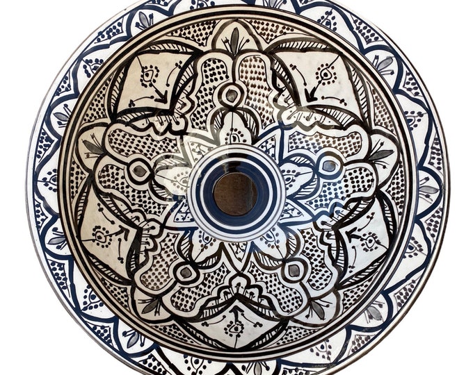 Marrakech style/Moroccan ceramic sink, handmade and hand painted/ handmade washbasin/ ceramic basin/Moroccan washbasin.