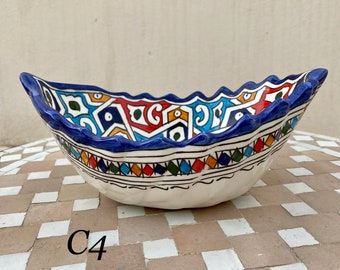 Insalatiera in ceramica di Fes (marocchina) realizzata e dipinta a mano. Insalatiera marocchina, fatta a mano, dipinta a mano.