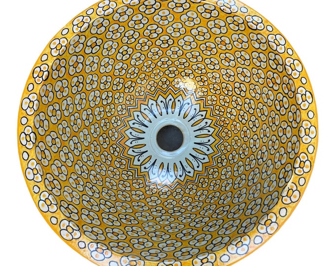 Moroccan ceramic sink, handmade and hand painted/ handmade washbasin/ ceramic washbasin/Moroccan washbasin.