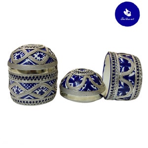 2 Joyeros hechos a mano en cerámica y alpaca. Joyero Fez.2 joyero fabricado en cerámica y níquel.