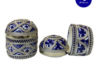 2 handmade ceramic and nickel silver jewelry box. Fes jewelry box.2 jewelry box made of ceramics and nickel.