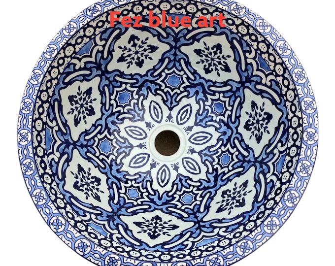 Handmade and hand painted Moroccan ceramic sink/washbasin. Moroccan washbasin handmade.ceramics sink