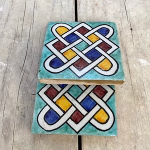 Moroccan Zellige, handmade and hand-painted Moroccan tiles, 10/10 cm decorative tiles, Moroccan tiles.