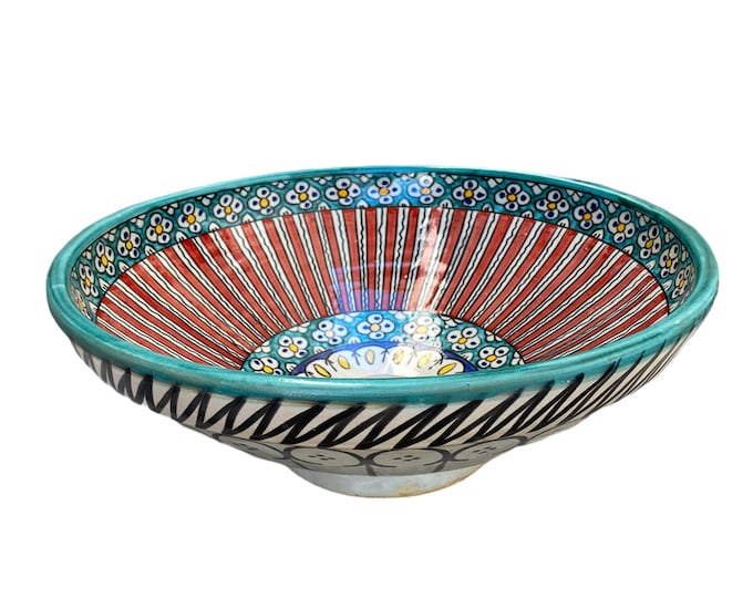 Sink 40 cm Handmade and hand painted Moroccan ceramic sink from Fes. Moroccan ceramics sink handmade, hand painted