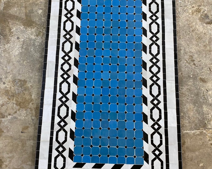 Dinning table-mosaic table-Zelig table-handmade Moroccan mosaic table-outdoor/indoor table- rectangular mosaic table