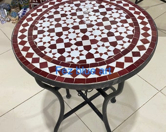 Handmade moroccan mosaic table/ mosaic round table/ mosaic dining table.